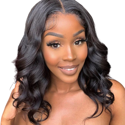 Body Wave 13x4 Full Frontal Lace Wig Dome Cap 180% 10A Human Hair 16 ~ 28 inch Small Bleached Knots