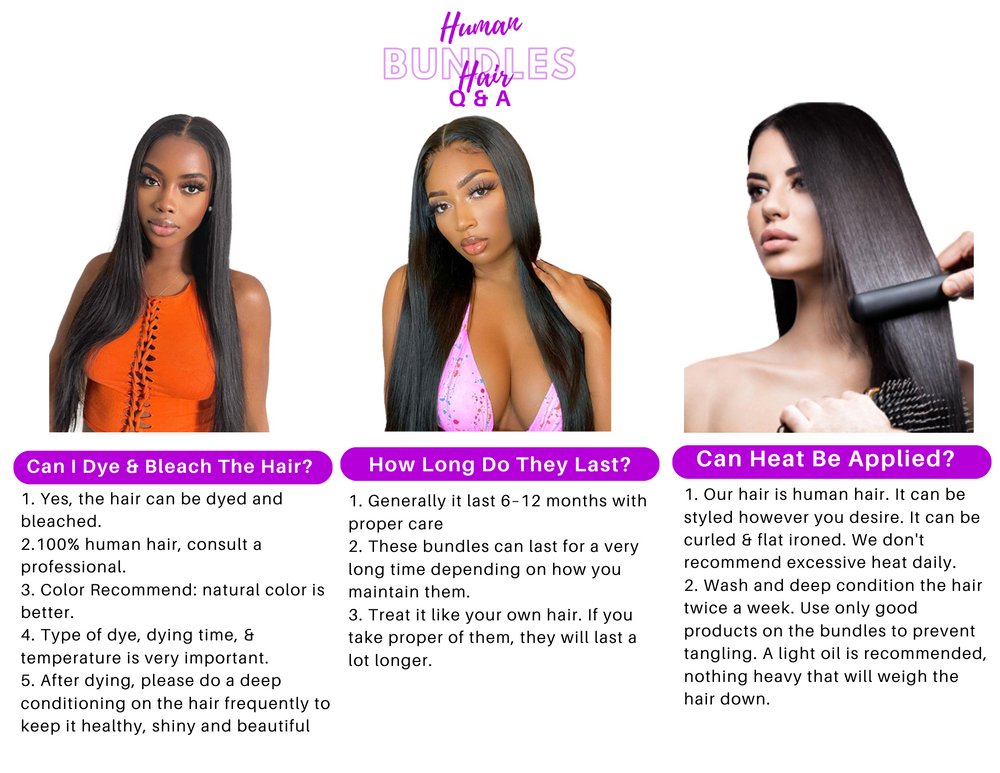 12A Virgin / Raw Hair Extensions Straight Bundle Hair 14"- 28" Full Ends 1 Bundle per pack