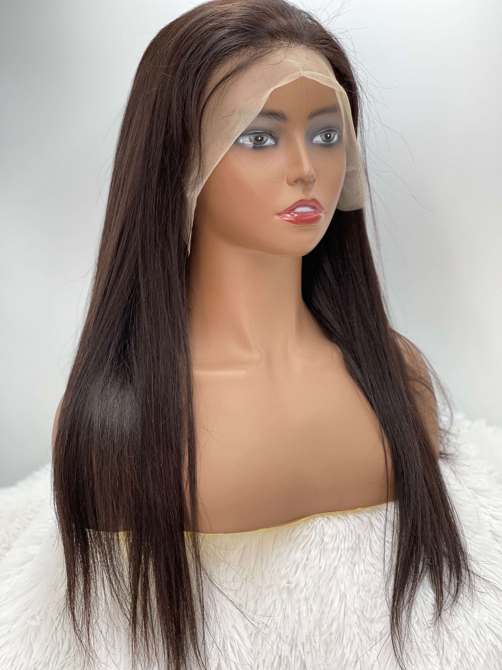 18" 13x4 Custom Full Frontal Lace Wig 250 % Density Straight The Boss Hair 475