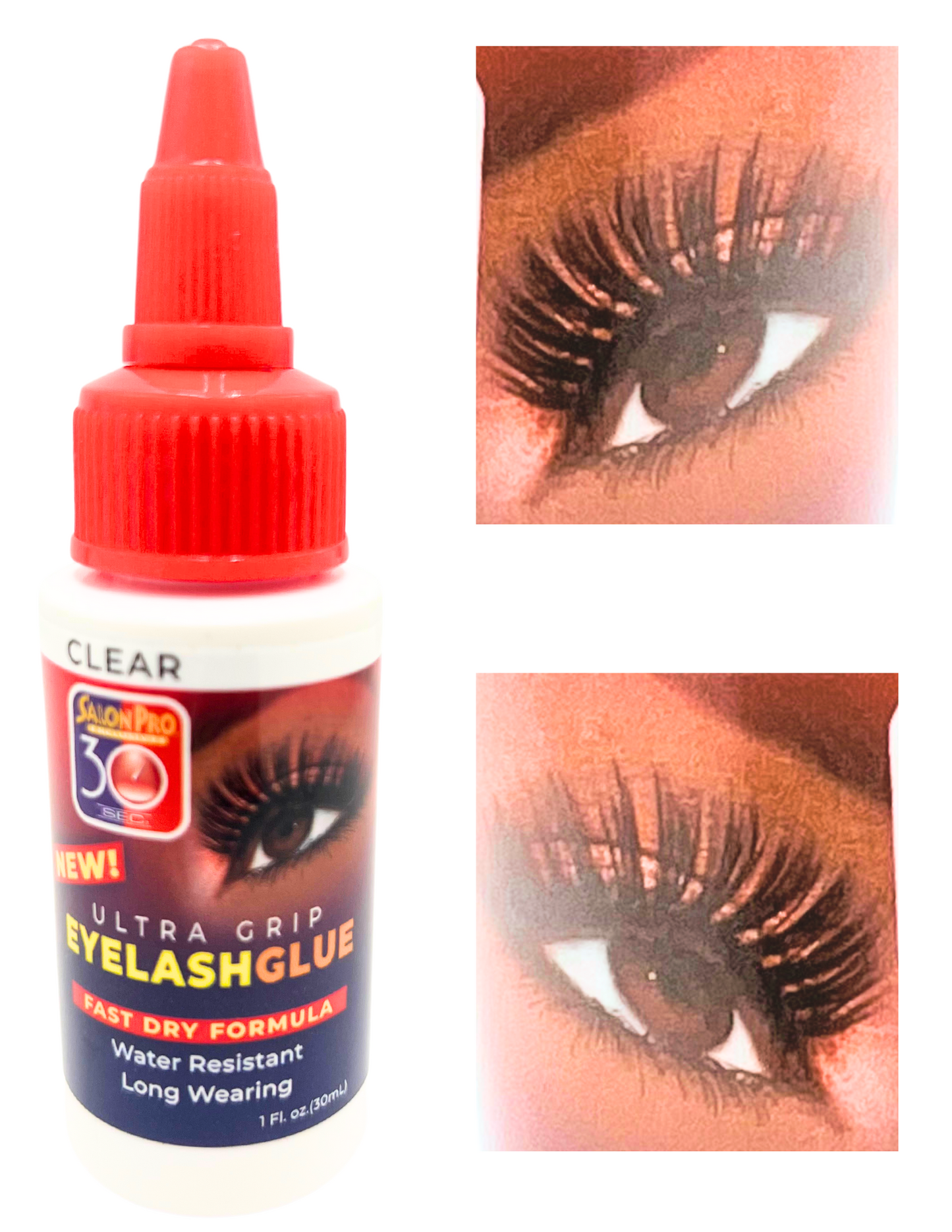 30 Sec Strip Eyelash Glue Clear Strong All Day Hold Low Irritation Low Fumes Eyelash Extension Glue 1 fl oz/30 ml