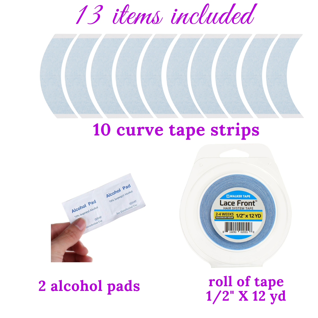 Walker Tape Lace Front Wig Blue Support Tape 1/2" x 12yd Double Sided Tape Roll for Toupee, Wigs, Hair Extensions Made in The U.S.A. (Tape Strips, 1/2" X 12yd)