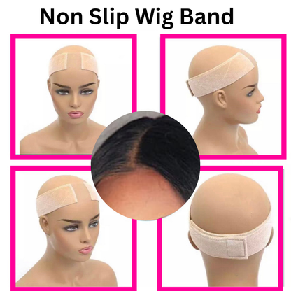 2 pcs Velvet Non Slip Wig Grip Band with Swiss Lace and Adjustable Velcro Strap The Boss Hair 14