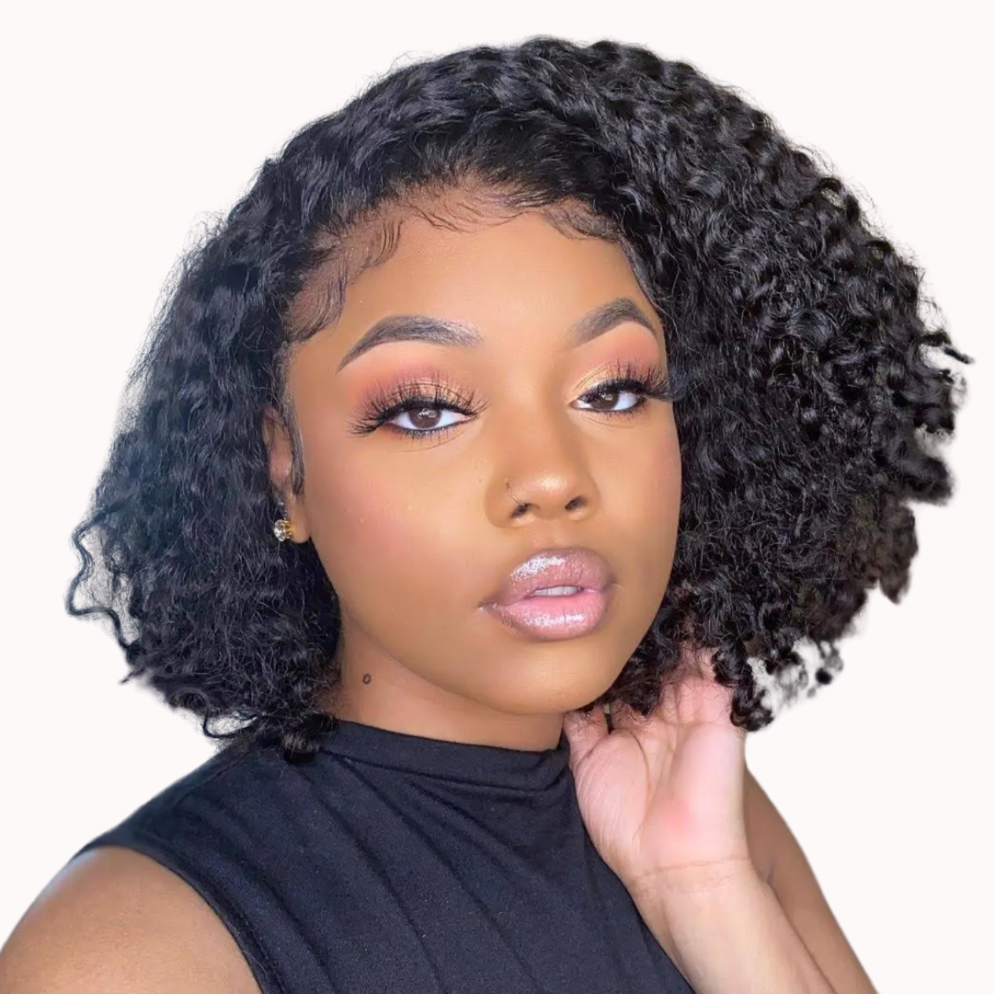 Pre-cut Curly Swinging Bob 13x4 Full Frontal Lace Wig