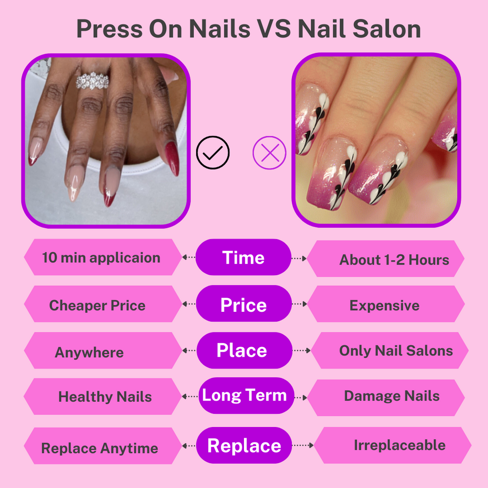 24pcs Press On Fingernails Fake Nails With Designs Full Cover French Style For Women