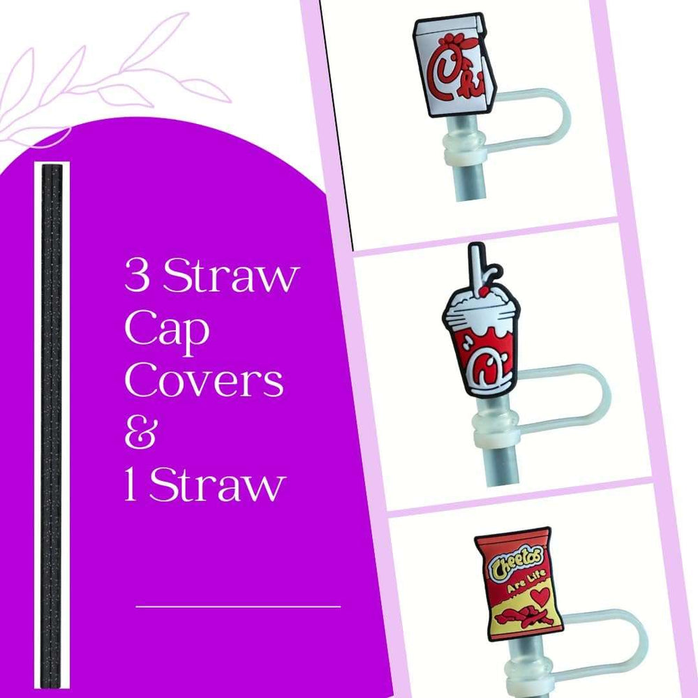 4pc Flower Straw Covers Straw Topper Reusable Dust Proof Straw Tips 6-8mm Plug Straw Covers 30 and 40 Oz Tumbler with Glittery Straw