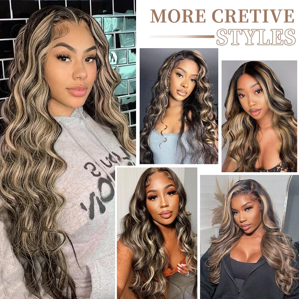 26 Inch Ombre Lace Front Wig Human Hair Pre Plucked 1B 27 Highlight La Mrs Gwen Hair Accessories