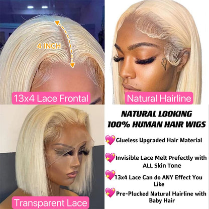 Ombre Ash Blonde Pink Lace Front Wig Human Hair 13x4 Skunk Stripe Highlight Colored Body Wave HD Frontal Wigs Human Hair 180% Density Pre Plucked with Baby Hair Pink Balayage Glueless Wig 22 Inch