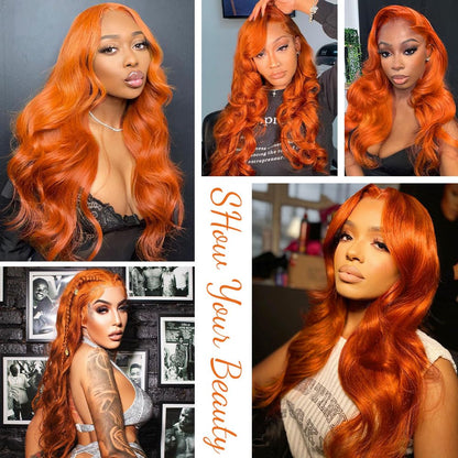 Red Lace Front Wigs Human Hair Pre Plucked 13x4 HD Colored Human Hair Lace Front Wigs Red Body Wave Lace Front Wigs Human Hair Red Frontal Wigs Human Hair 180% Density Red Wig Human Hair 24 Inch