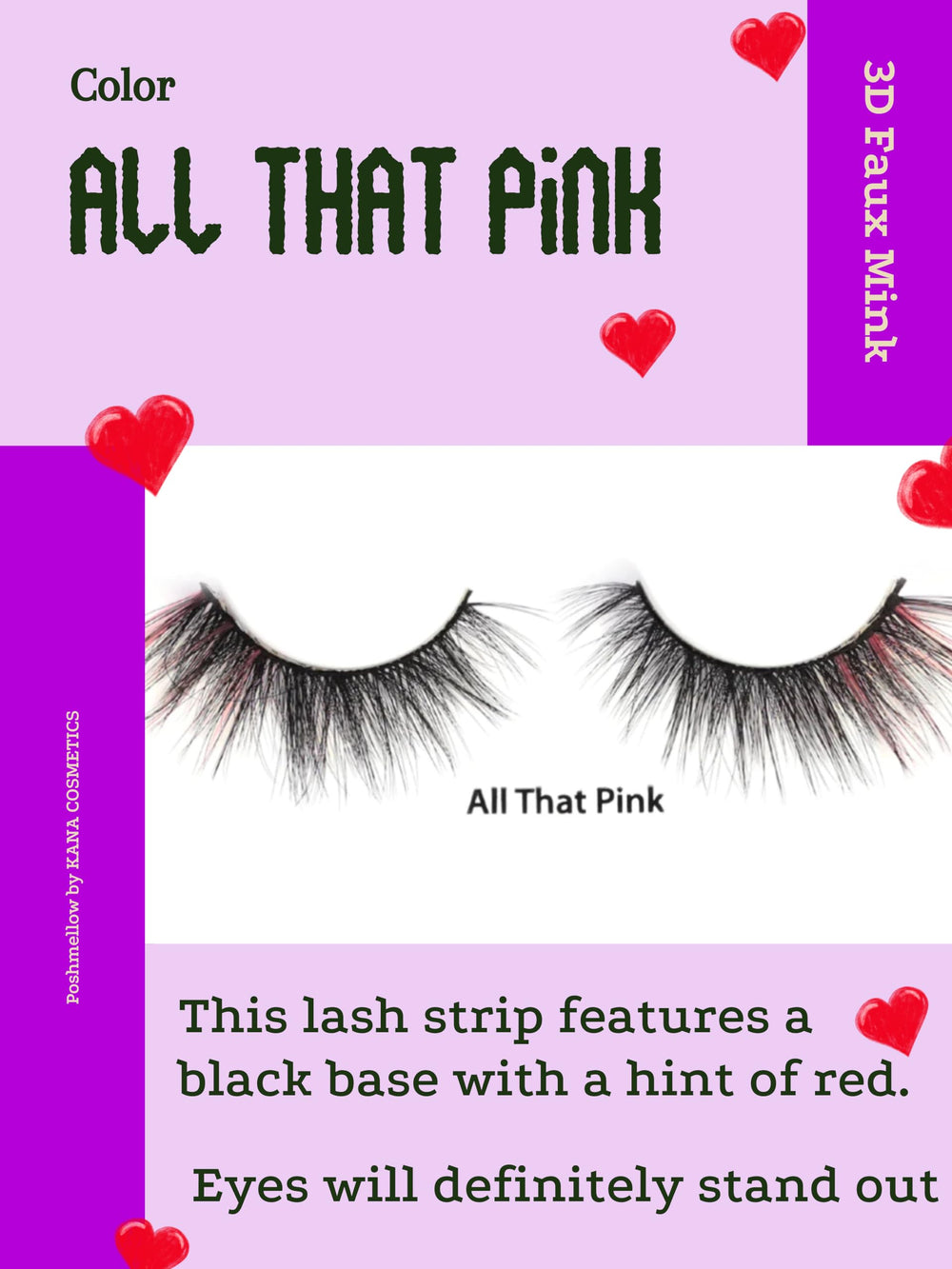 BUY 1 GET 1 FREE Poshmellow Color Teeze Faux Mink Eyelashes 3D Glamour & Volume Reusable Natural Look Soft & Colorful Easy to Apply