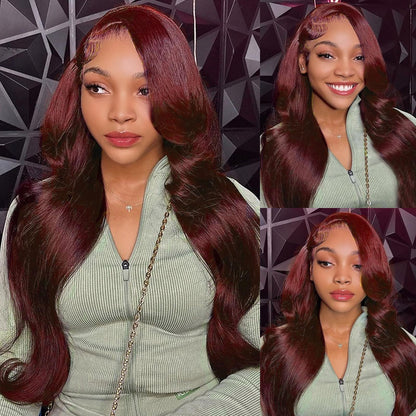 Red Lace Front Wigs Human Hair Pre Plucked 13x4 HD Colored Human Hair Lace Front Wigs Red Body Wave Lace Front Wigs Human Hair Red Frontal Wigs Human Hair 180% Density Red Wig Human Hair 24 Inch