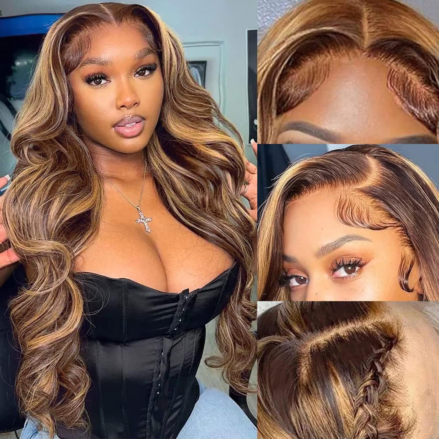 613 Lace Front Wig Human Hair 13x6 Transparent Lace Straight Blonde Lace Front Wigs Human Hair 613 HD Lace Frontal Wig 180% Density Pre Plucked with Baby Hair Blonde Wig Human Hair 24 Inch