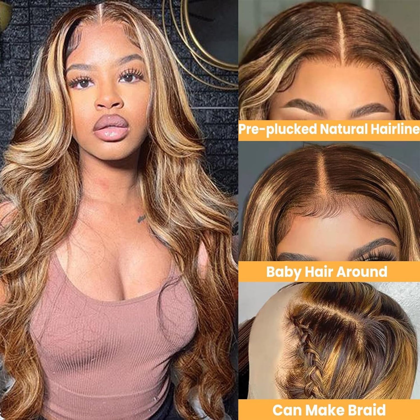 613 Lace Front Wig Human Hair 13x6 Transparent Lace Straight Blonde Lace Front Wigs Human Hair 613 HD Lace Frontal Wig 180% Density Pre Plucked with Baby Hair Blonde Wig Human Hair 24 Inch