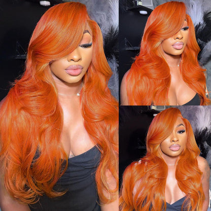 Red Lace Front Wigs Human Hair Pre Plucked 13x4 HD Colored Human Hair Lace Front Wigs Red Body Wave Lace Front Wigs Human Hair Red Frontal Wigs Human Hair 180% Density Red Wig Human Hair 24 Inch