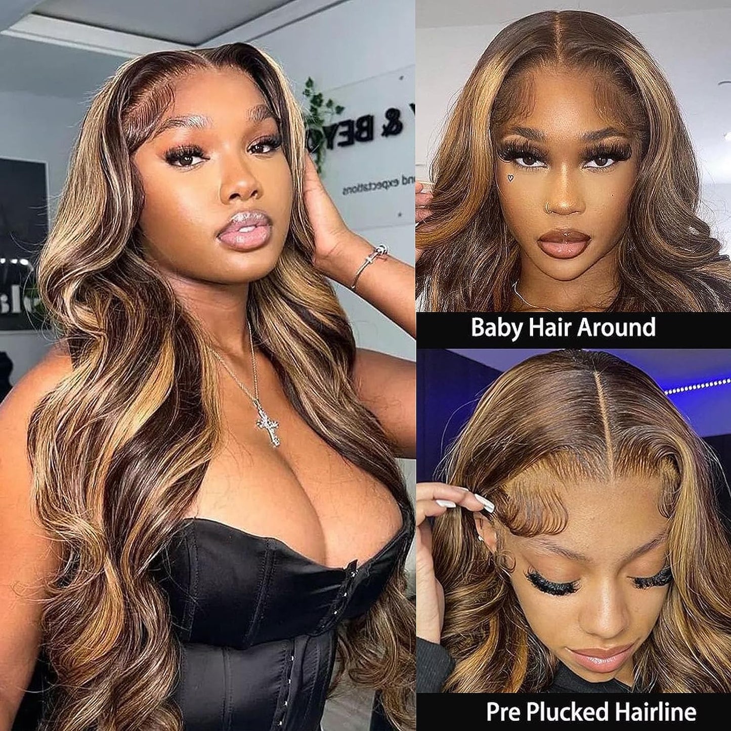 613 Lace Front Wig Human Hair 13x6 Transparent Lace Straight Blonde Lace Front Wigs Human Hair 613 HD Lace Frontal Wig 180% Density Pre Plucked with Baby Hair Blonde Wig Human Hair 24 Inch