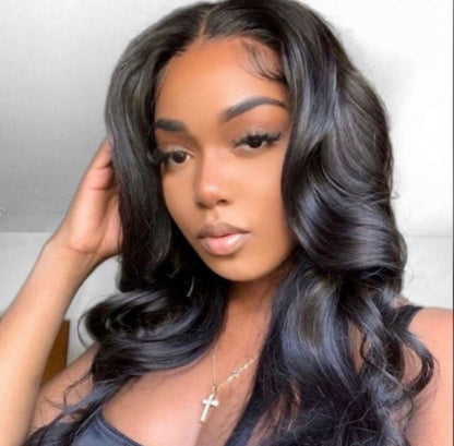 Body Wave 13x4 Full Frontal Lace Wig 180% 16" thru 22" Density Transparent Lace The Boss Hair 90