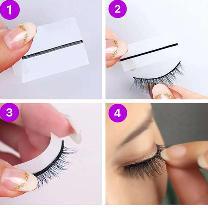 Eyelash Bond Strips 40 Pcs, Black Waterproof for Strip Lashes Self-Sticking Strips Suitable for All Strip False Eyelashes