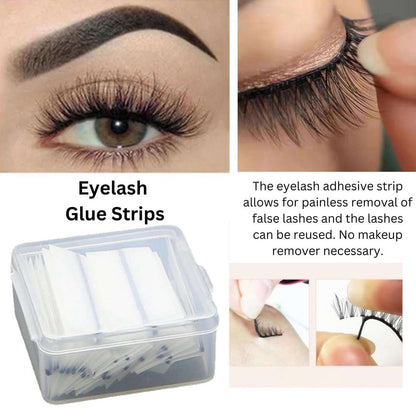 Eyelash Bond Strips 40 Pcs, Black Waterproof for Strip Lashes Self-Sticking Strips Suitable for All Strip False Eyelashes