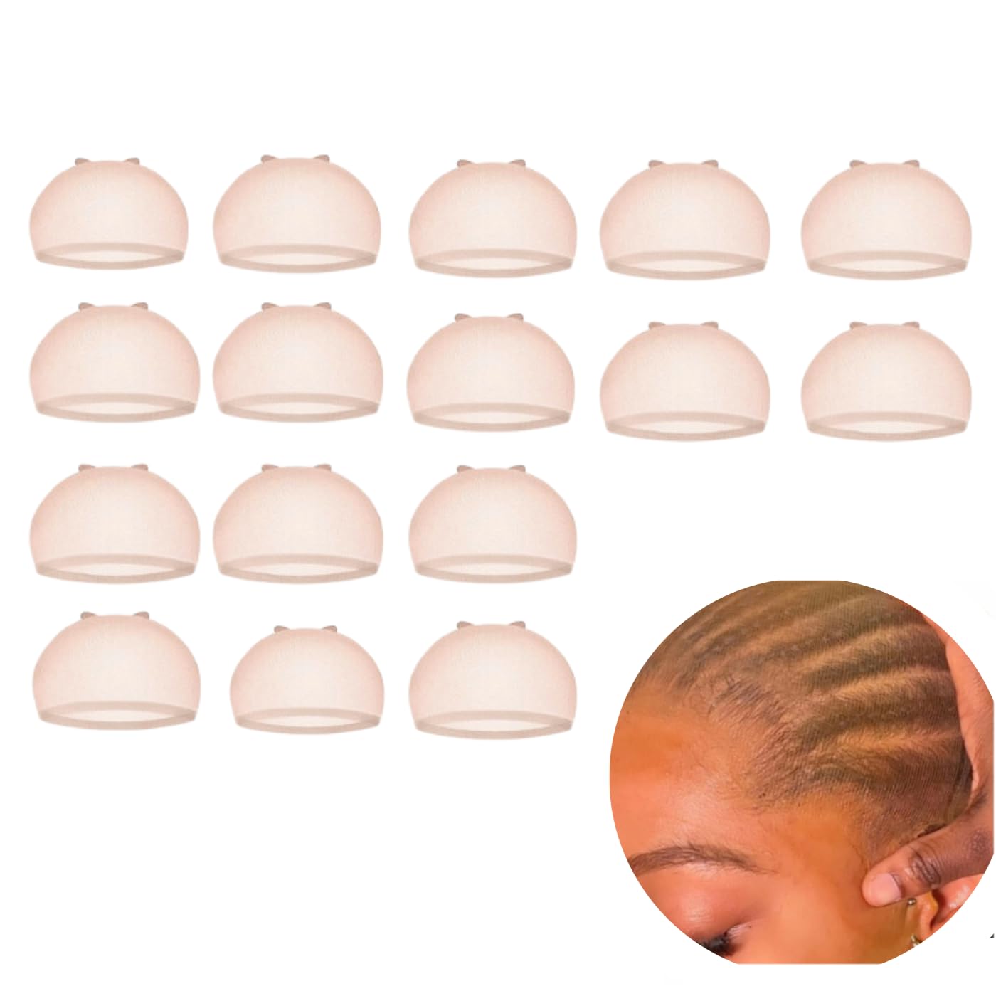 HD Wig Caps (16 pcs) Ultra Thin Invisible Lace Front Wig Caps Nylon Stocking Caps Sheer Nude Transparent Fit Melted Scalp Look (8pk / 16 pcs) (Amazon) The Boss Hair 14