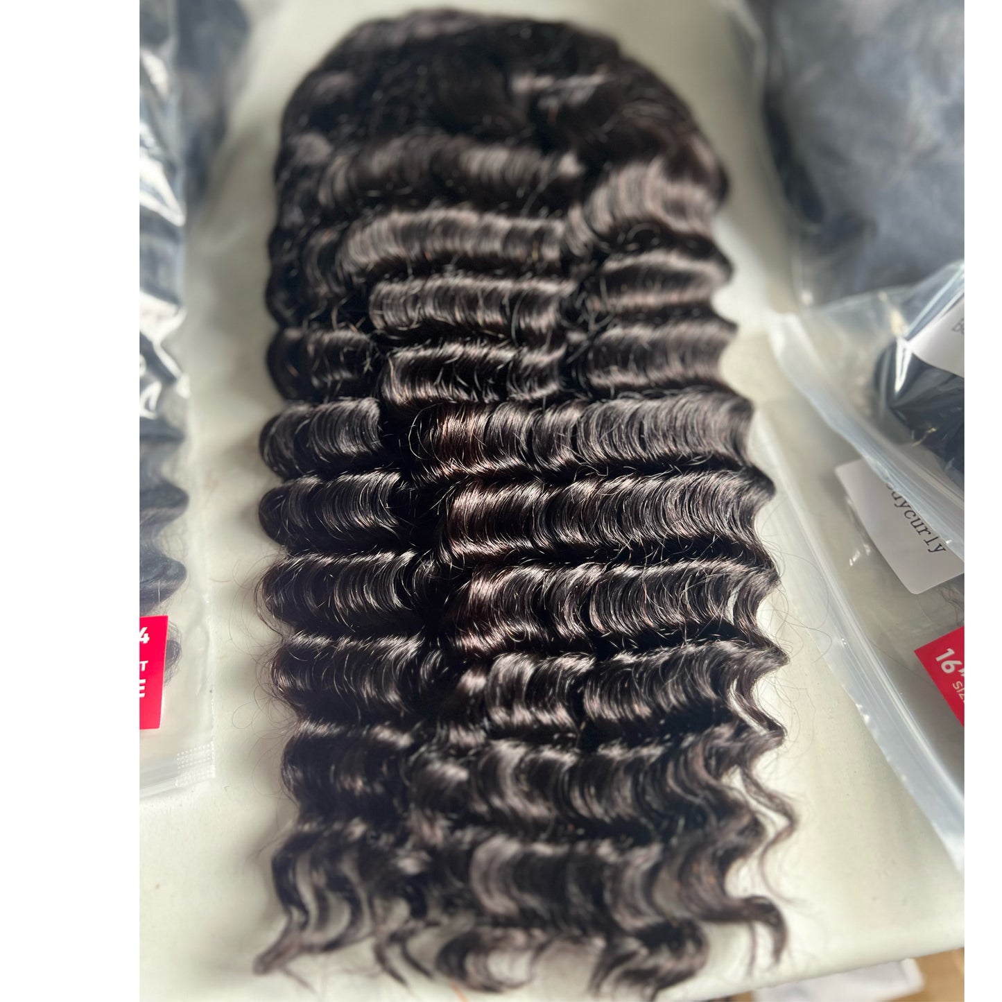 Deep Wave 13x4 Full Frontal Lace Wigs Small Wig 210% Density 14" ~ 18" Transparent Lace