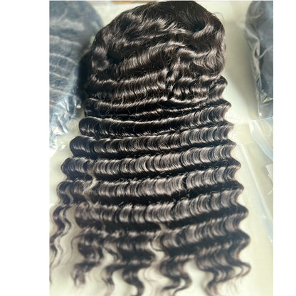 Deep Wave 13x4 Full Frontal Lace Wigs Small Wig 210% Density 14" ~ 18" Transparent Lace