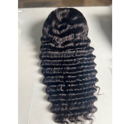 Deep Wave 13x4 Full Frontal Lace Wigs Small Wig 210% Density 14" ~ 18" Transparent Lace