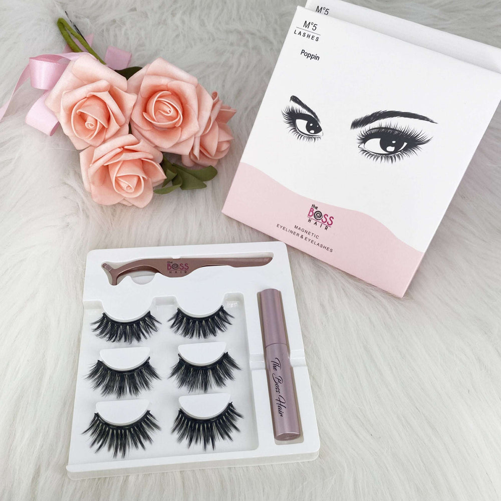 Magnetic Eyelashes 3 Pair with Liner and Lash Applicator Tool