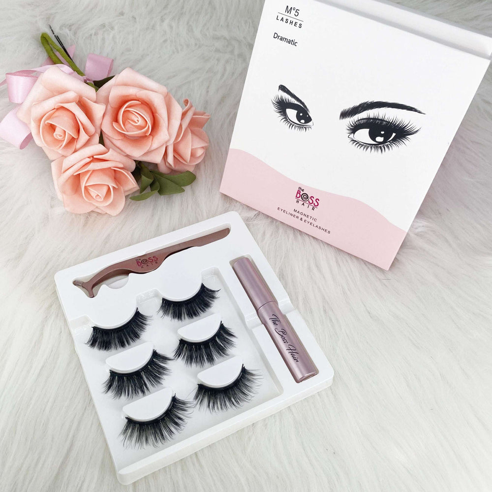 Magnetic Eyelashes 3 Pair with Liner and Lash Applicator Tool