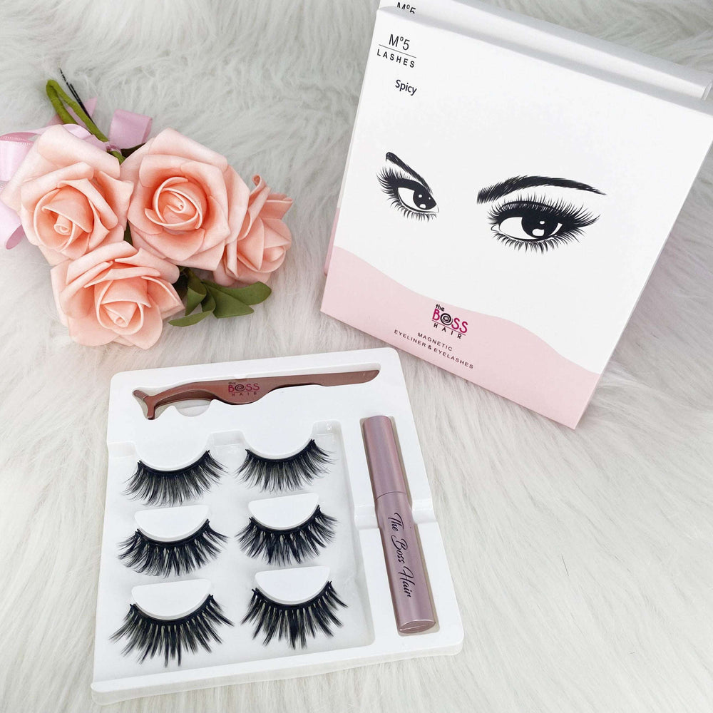 Magnetic Eyelashes 3 Pair with Liner and Lash Applicator Tool