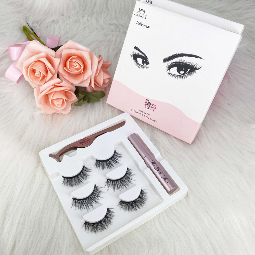 Magnetic Eyelashes 3 Pair with Liner and Lash Applicator Tool