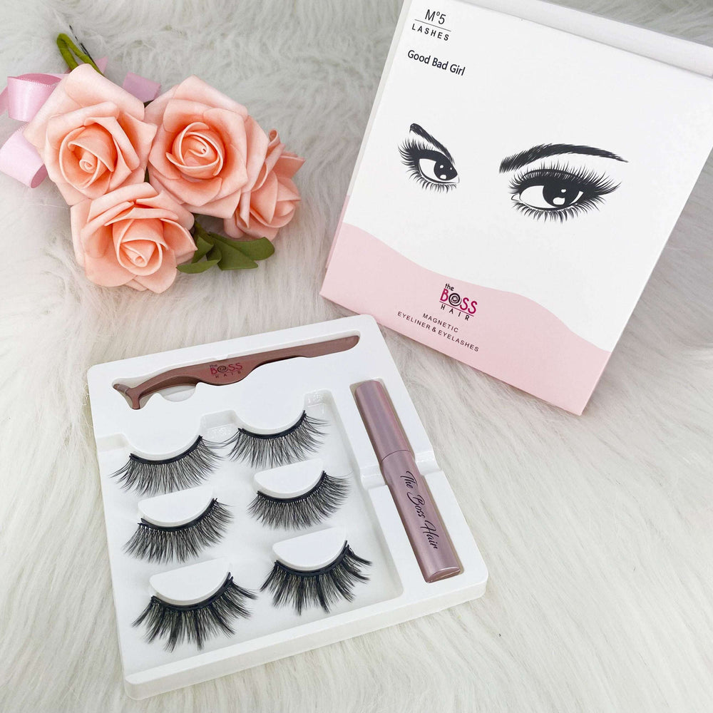 Magnetic Eyelashes 3 Pair with Liner and Lash Applicator Tool