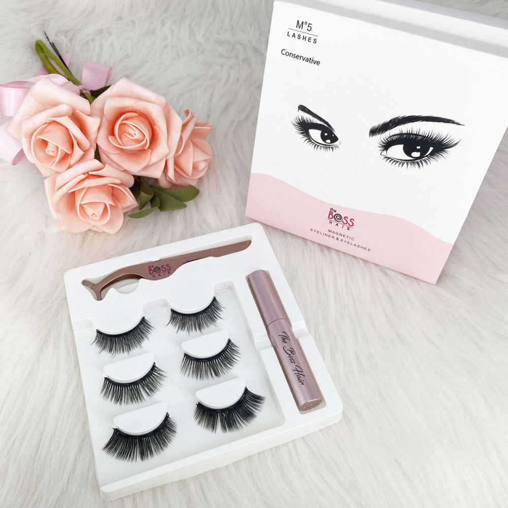 Magnetic Eyelashes 3 Pair with Liner and Lash Applicator Tool