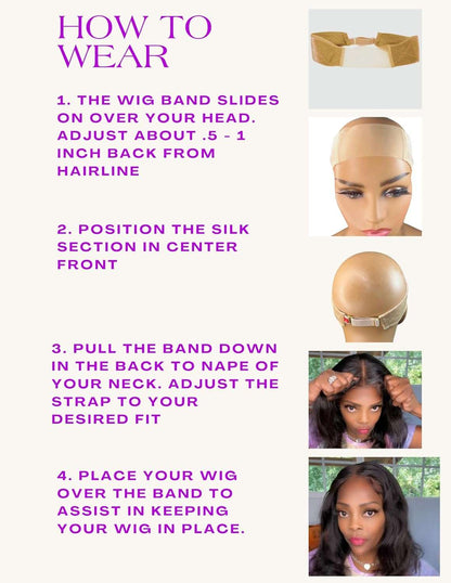 Non Slip Wig Grip Small Adjusts to Medium Headband Secures Wig Front 4in Silk Section Wear & Go Lace Wigs The Boss Hair 1