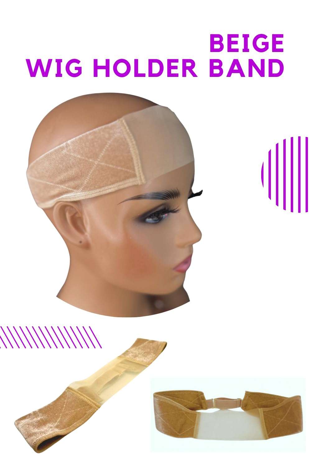 Non Slip Wig Grip Small Adjusts to Medium Headband Secures Wig Front 4in Silk Section Wear & Go Lace Wigs The Boss Hair 1