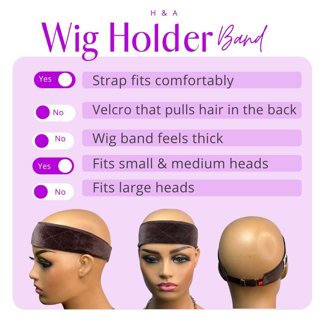 Non Slip Wig Grip Small Adjusts to Medium Headband Secures Wig Front 4in Silk Section Wear & Go Lace Wigs The Boss Hair 1