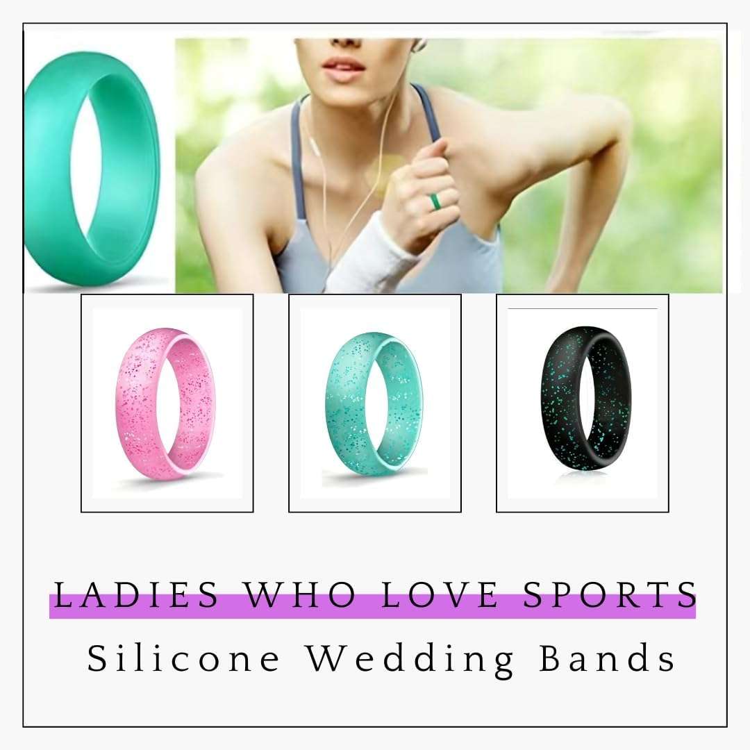 Outdoor Sport Silicone Wedding Band Etched Floral Vine for Him and Her Thin Comfortable Durable Flexible Fashion Finger Rings Stackable for Physical Activity (Amazon) The Boss Hair 14