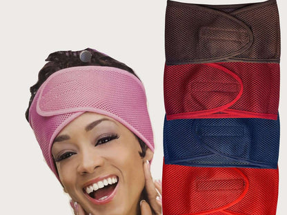 Qfitt Foam Deluxe Adjustable Mesh Headband Head Wrap Hair Scarf Night Cap (Black) (Amazon) The Boss Hair 14