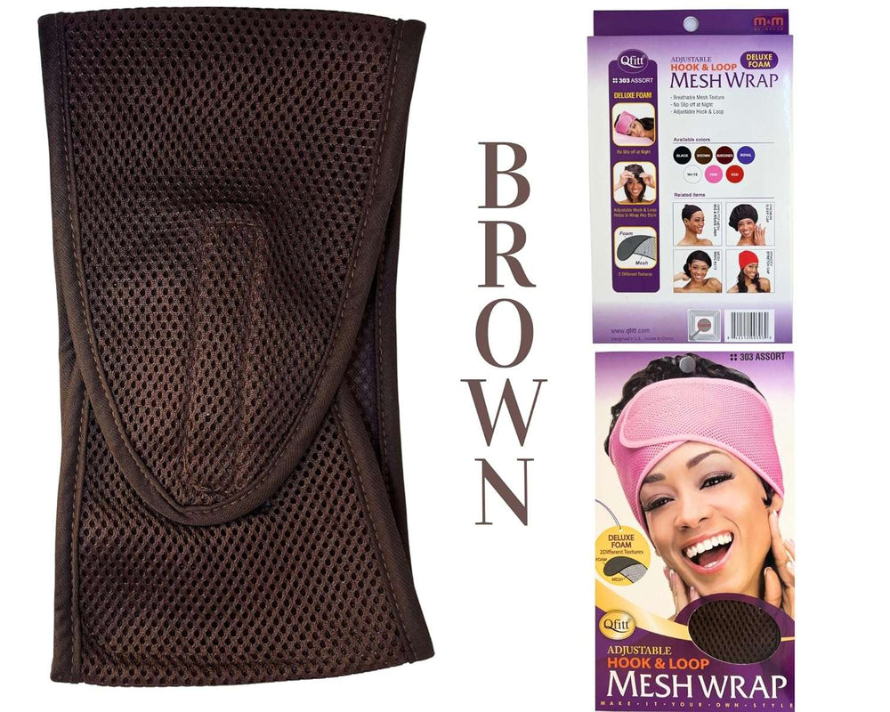 Deluxe Adjustable Mesh Headband Head Wrap Hair Scarf Night Cap (qty 1)