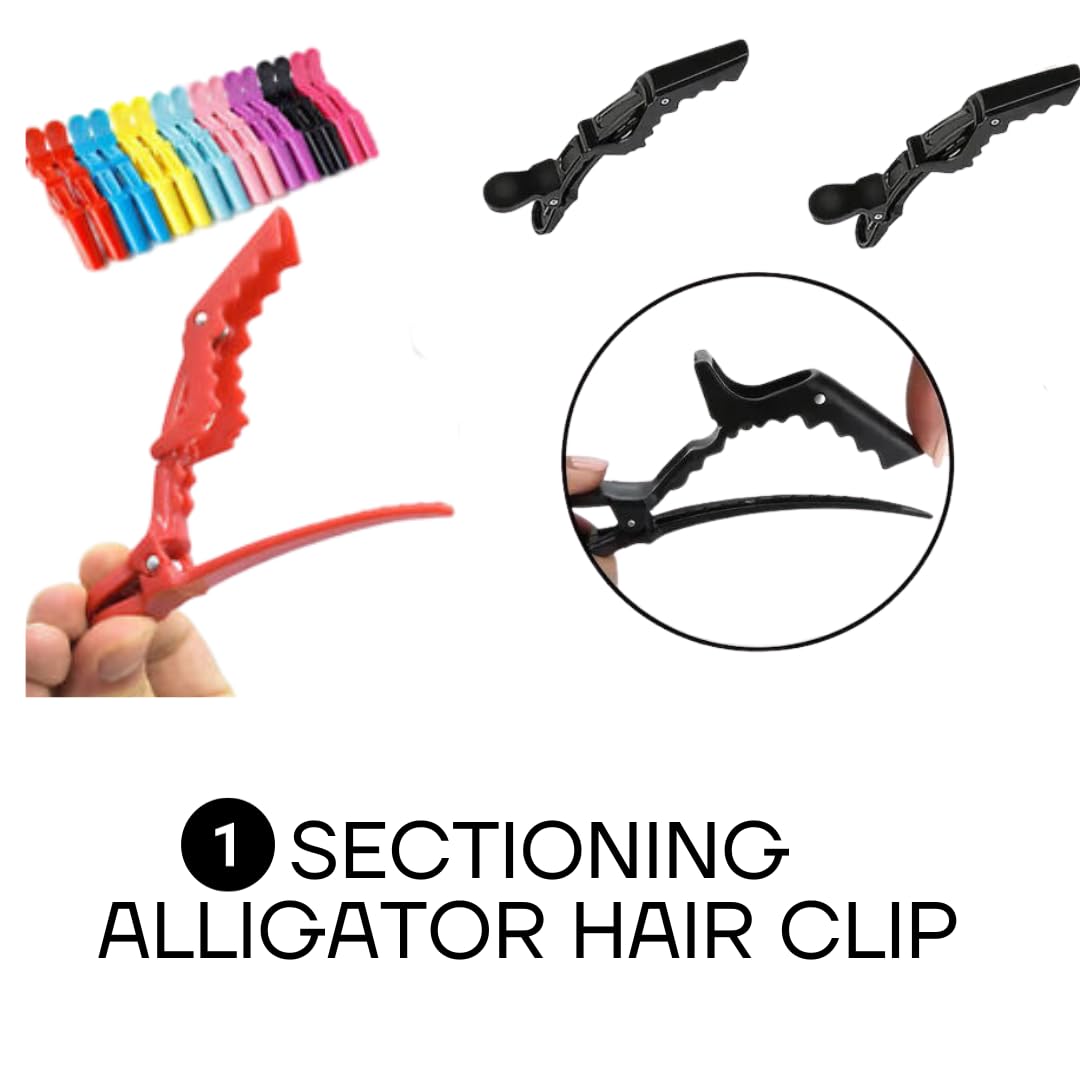 Rat Tail 5pcs Pin Tail CombS Anti-static Heat Resistant Fine-Tooth Sectioning Parting Styling Locking Hair Loc Comb & an Alligator Hair Clip