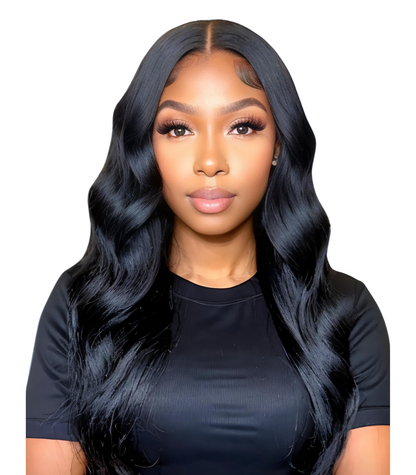 Body Wave 13x4 Full Frontal Lace Wig 180% 10A Human Hair 16 ~ 28 inch Small Bleached Knots