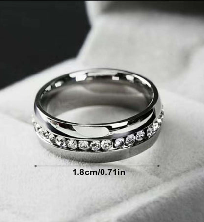 Wedding Band Made Of Titanium Paved A Row Of Shining Zircon Silvery Engagement Ring sizes 10 and 11 (Amazon) The Boss Hair 15