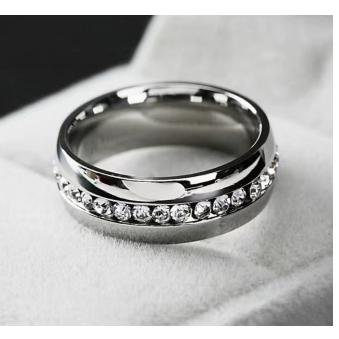 Wedding Band Made Of Titanium Paved A Row Of Shining Zircon Silvery Engagement Ring sizes 10 and 11 (Amazon) The Boss Hair 15